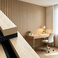 Wholesale White Oak Acoustic Wood Wall Panels 60x270cm Decorative Soundproof Slat Acoustic Panel for Home Office and GYM APK004