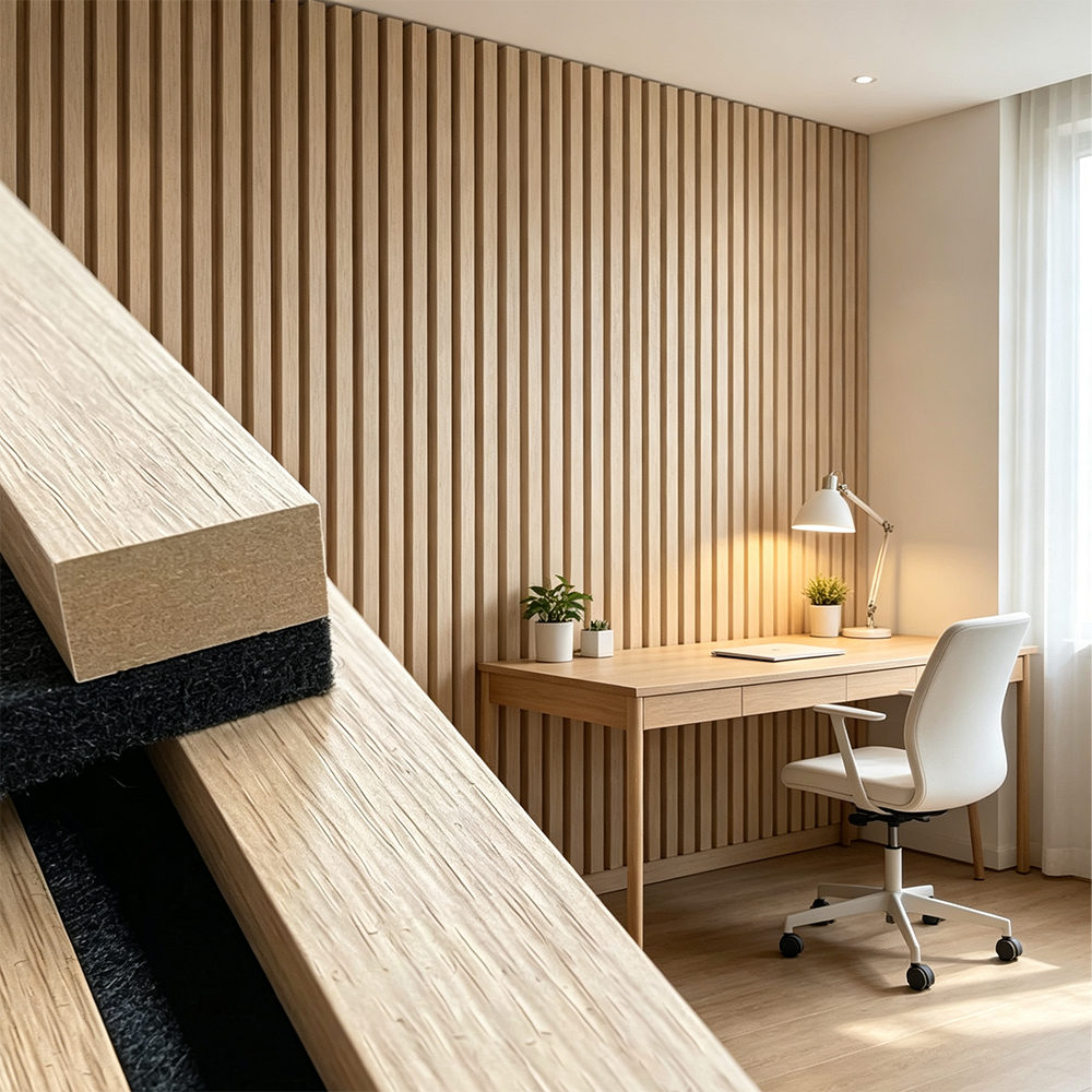 Wholesale White Oak Acoustic Wood Wall Panels 60x270cm Decorative Soundproof Slat Acoustic Panel for Home Office and GYM APK004