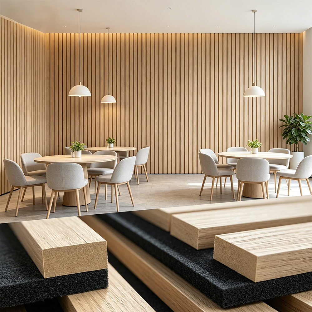 Wholesale White Oak Acoustic Wood Wall Panels 60x270cm Decorative Soundproof Slat Acoustic Panel for Home Office and GYM APK004