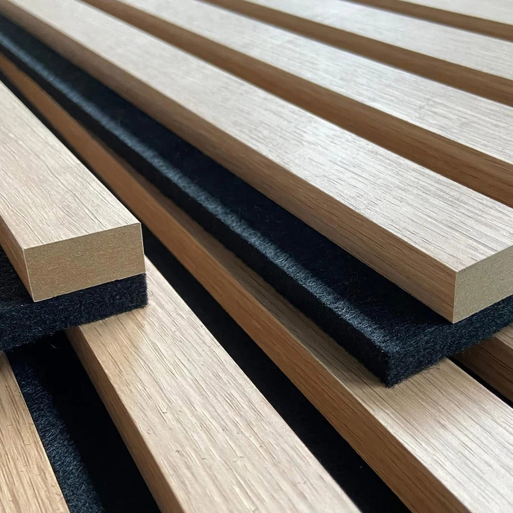 Wholesale White Oak Acoustic Wood Wall Panels 60x270cm Decorative Soundproof Slat Acoustic Panel for Home Office and GYM APK004
