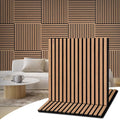 Wholesale Walnut Acoustic Slat Wall Panels 60x60cm Decorative Soundproof Square Wood Acoustic Panel for Home Office Room APK008