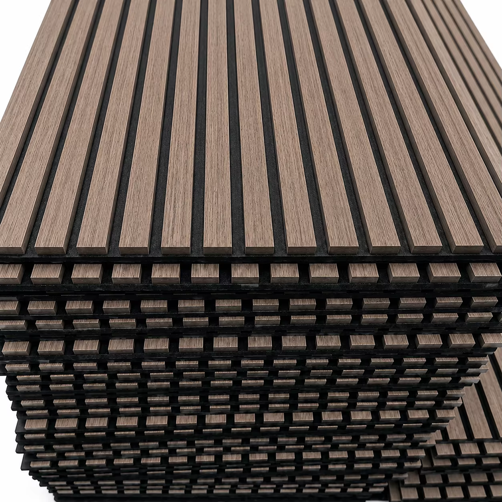 Sound Absorption Acoustic Wall Panel Eco-Friendly PET Felt Wooden Slat Acoustic Panels for Modern Hotel Studio Decorative APK013