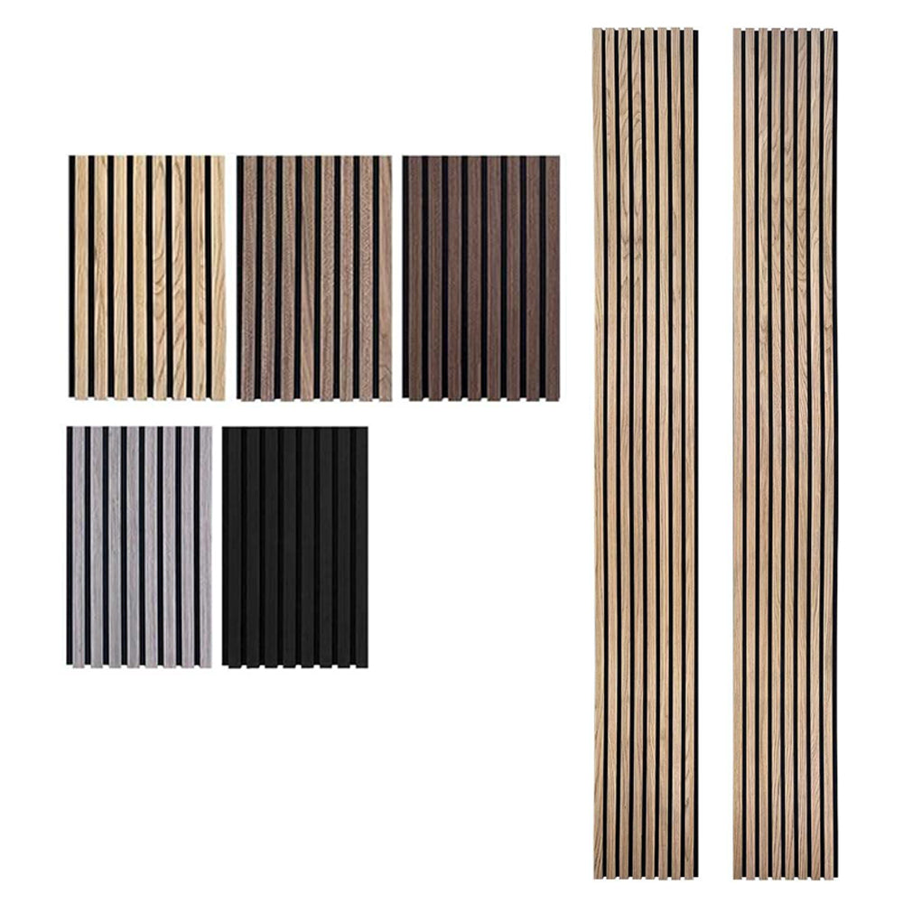 Wholesale Oak Slat Acoustic Wall Panels 94.5x12.8 Inch Decorative Sound Reduction Wood Slat Acoustic Panel for Home GYM APK011