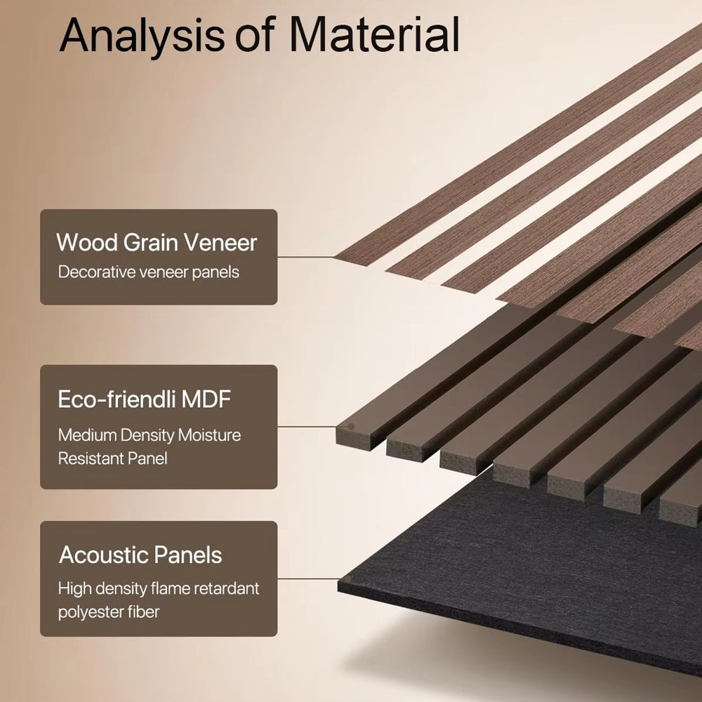 Wholesale Walnut Veneer Square Wall Panels 60x60cm Decorative Noise Reduction Slat Wood Acoustic Panel for Home Office APK017