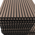 3D Wood Acoustic Wall Panels MDF Modern Design Walnut Sound Absorption Decorative Slat Panels for Living Room Solution APK012