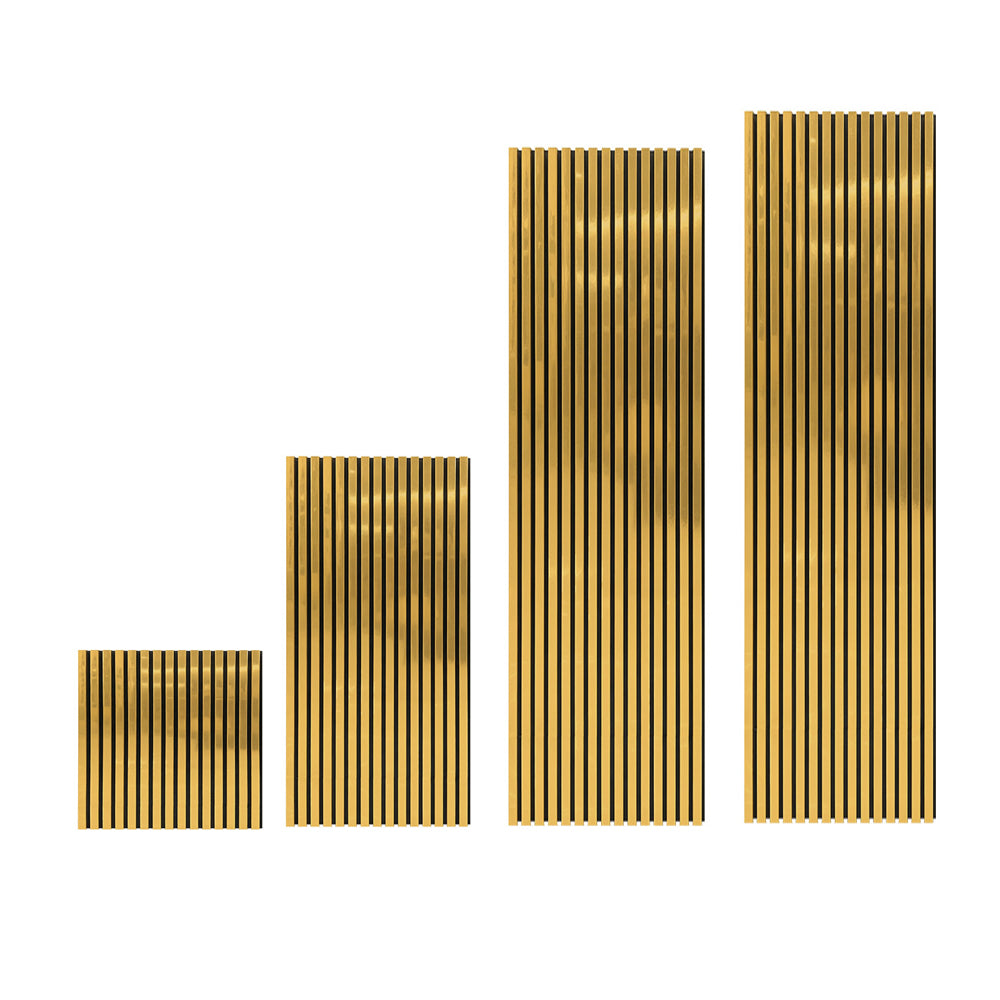 PVC Veneer Mirror Gold Silver Acoustic Panels Noise Reduction Slat Wall Panels for Hotel Business Occasions Decoration APK025