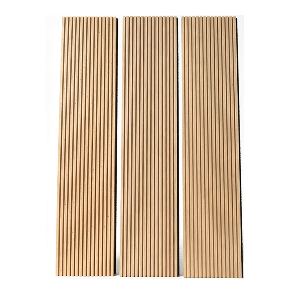 Wholesale White Oak Acoustic Wood Wall Panels 110x24 Inch Decorative Soundproof Slat Acoustic Panel for Home Office GYM APK003