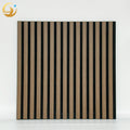 New Arrival European Walnut Veneer MDF Acoustic Panel Sound Insulation Wall Cladding Eco-Friendly Slatted Panels Living Room