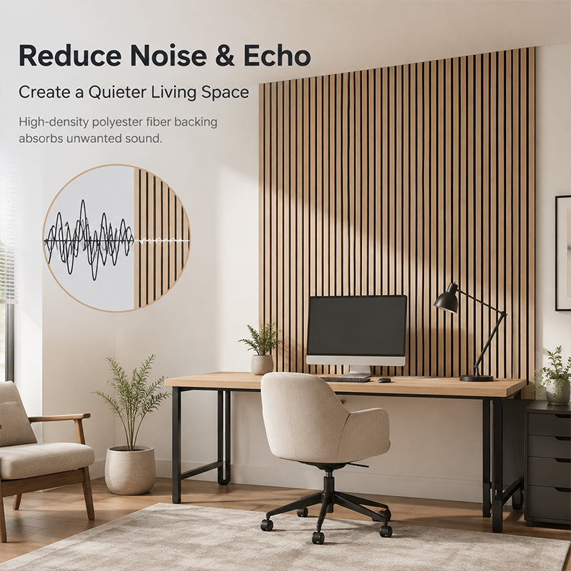 New Arrival European Walnut Veneer MDF Acoustic Panel Sound Insulation Wall Cladding Eco-Friendly Slatted Panels Living Room