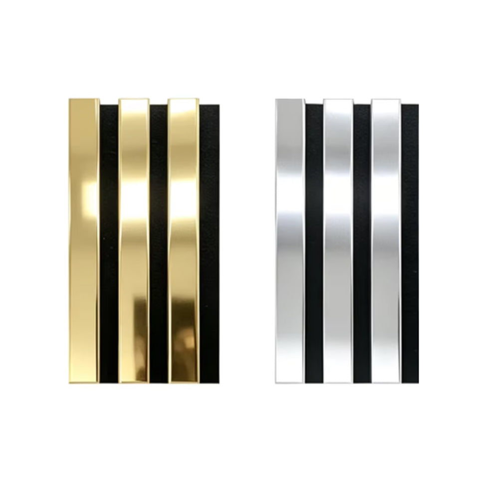 PVC Veneer Mirror Gold Silver Acoustic Panels Noise Reduction Slat Wall Panels for Hotel Business Occasions Decoration APK025