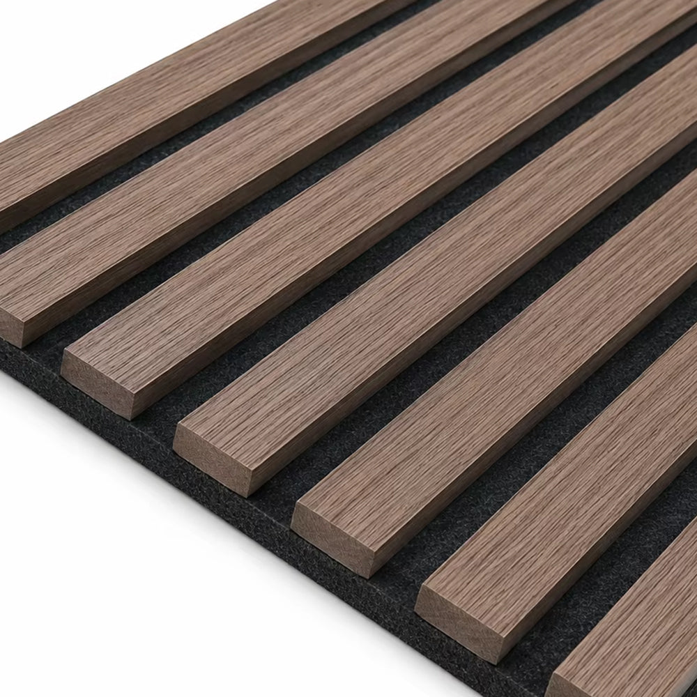 3D Wood Acoustic Wall Panels MDF Modern Design Walnut Sound Absorption Decorative Slat Panels for Living Room Solution APK012