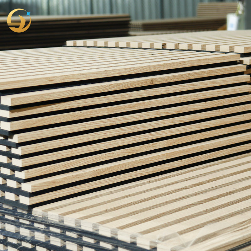 Multi Color Veneer MDF Slat Acoustic Panel Sound Insulation Wall Cladding Eco-Friendly Acoustic Panels for Show Room Living Room