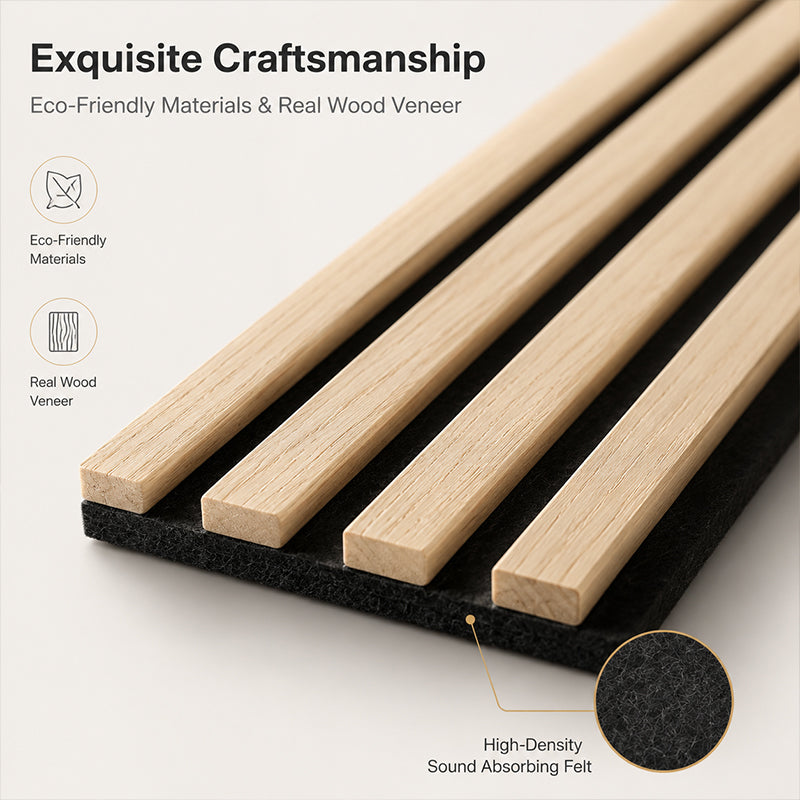 Classic Acoustic Panel Indoor Soundproof Wall MDF Acoustic Panels Eco-Friendly Slatted Panels European Living Room