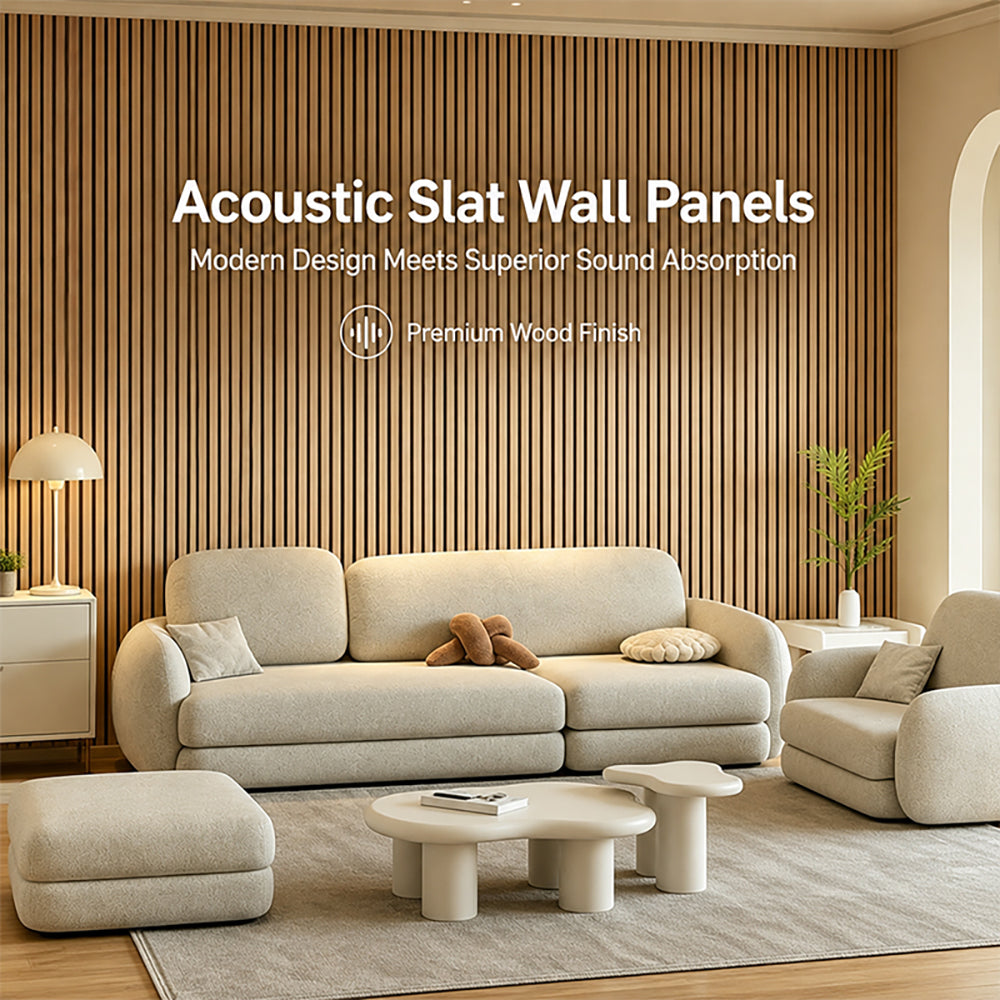 Oak Acoustic Wall Panels MDF Modern Design Sound Absorption Decorative Slat Panels for Living Room APK003