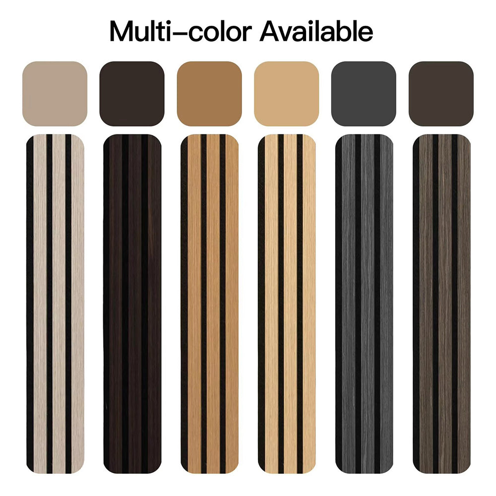 MDF 100% Polyester Fiber Acoustic Wall Panels 3D Fluted Sound Absorbing 23.6x23.6" Modern Room Soundproof Square Panel APK005