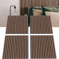 Wholesale Walnut Veneer Square Wall Panels 60x60cm Decorative Noise Reduction Slat Wood Acoustic Panel for Home Office APK017
