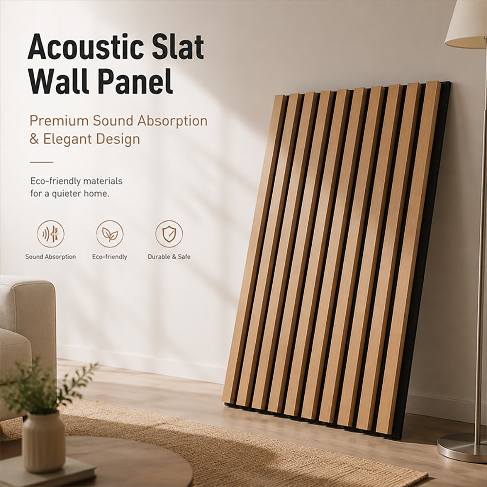 Oak Acoustic Wall Panels MDF Modern Design Sound Absorption Decorative Slat Panels for Living Room APK003
