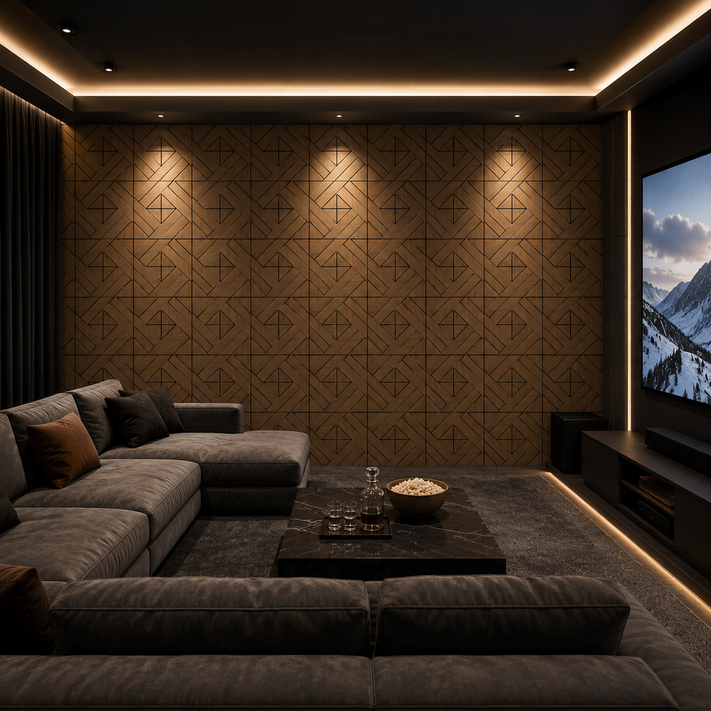 Modern embossed PET acoustic panels are suitable for home theaters