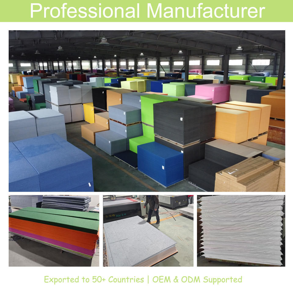 Factory wholesale polyester fiber sound-absorbing wall panels Effective noise reduction Eco-friendly 9-12mm thick Custom sizes Suitable for classrooms