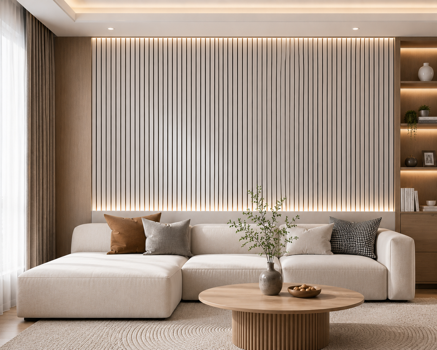 Synthetic-Finish Acoustic Wooden Grille Soundproofing Panels Modern wall decoration popular