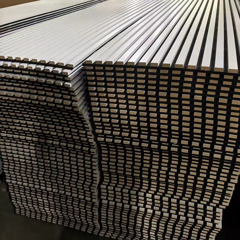 Wholesale Oak Color Slat Acoustic Wall Panels 60x240cm Decorative Sound Reduction Wood Slat Acoustic Panel for Home GYM APK018