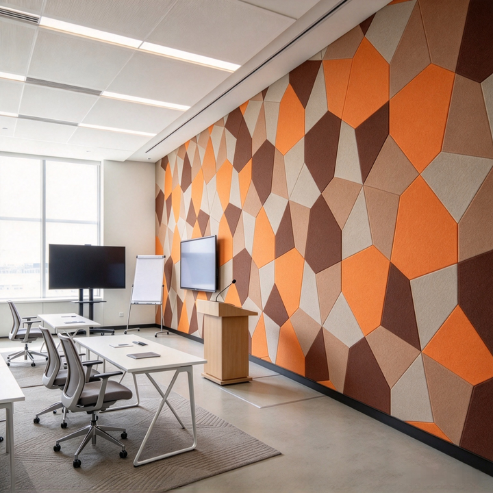 Factory wholesale polyester fiber sound-absorbing wall panels Effective noise reduction Eco-friendly 9-12mm thick Custom sizes Suitable for classrooms