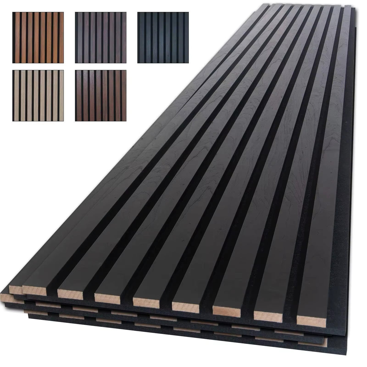Wholesale Black Oak Acoustic Panels Eco-friendly Flame Retardant Wood Slat Wall Panels Soundproof Board for Home Decor APK020
